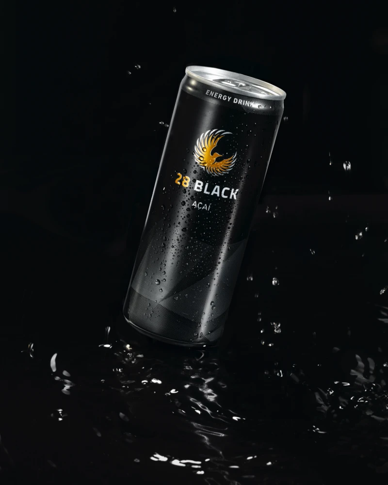 Produktfotografie für 28 Black Energydrink – nopo.